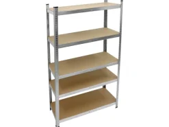 ECD Germany Werkstattregal 200x100x50 cm Verzinkt bis 750 kg 5 MDF-Platten
