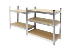 ECD Germany Werkstattregal 200x100x50 cm Verzinkt bis 750 kg 5 MDF-Platten