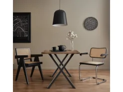 ECD Germany 2x Tischbeine X-Design X-Form 60 x 72 cm Anthrazit Industriedesign