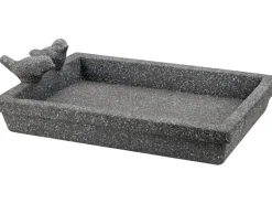 Eckige Vogeltränke aus Zement 32 cm x 22 cm x 8 cm Dunkelgrau
