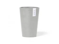Ecopots Vase Pisa Weißgrau 21 cm x 30 cm