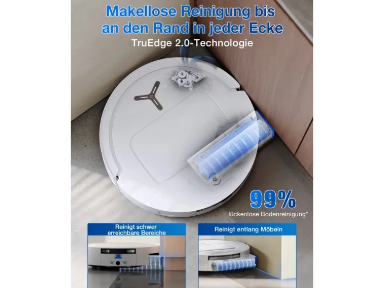 ECOVACS DEEBOT T80 OMNI WHITE mit Selbstreinigender OZMO ROLLER-Wischtechnologie