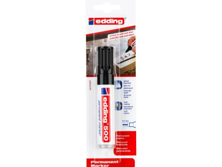 Edding 500 Permanent Marker Schwarz 2 mm - 7 mm