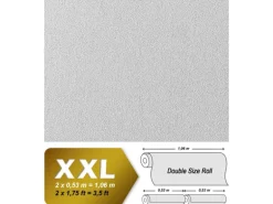EDEM 80377BR60 Xxl Decken Wand Vliestapete überstreichbare Struktur 25,05 m x 1,06 m 26,50 m2 Weiß