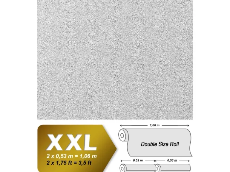 EDEM 80377BR60 Xxl Decken Wand Vliestapete überstreichbare Struktur 25,05 m x 1,06 m 26,50 m2 Weiß