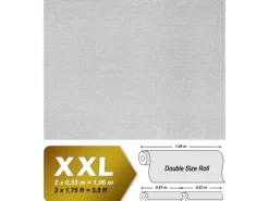 EDEM 80310BR60 Xxl Vliestapete Glasfaser Muster überstreichbar 25,05 m x 1,06 m 26,50 m2 Weiß