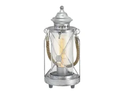Eglo Tischleuchte Bradford Silberfarben Antik Ø 14 cm x 33 cm 1-flammig