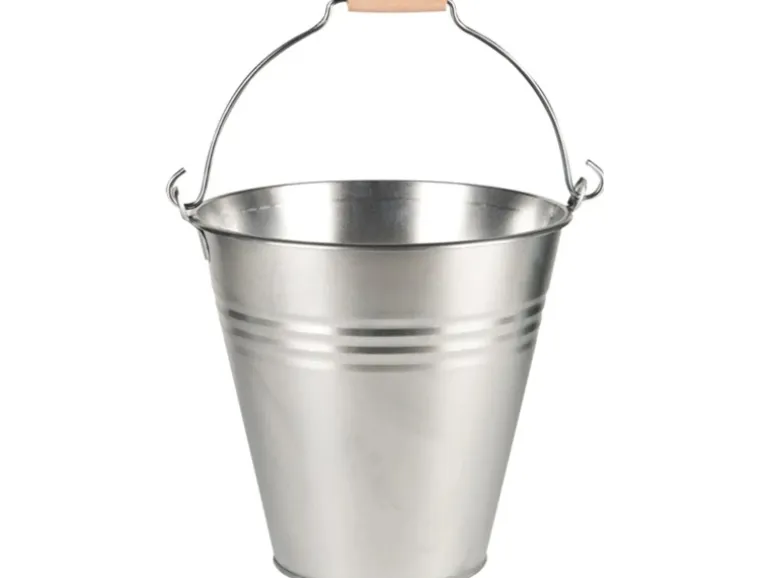 Eimer mit Henkel und Holzgriff 7,2 l Zink Standard
