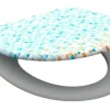 Eisl WC-Sitz Duroplast Mosaik Blau-Orange mit doppelter Absenkautomatik