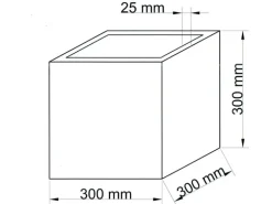 Elegant Einrichten Pflanzkübel Fiberglas Stein-Optik Quadratisch 40x40x40cm Weiß