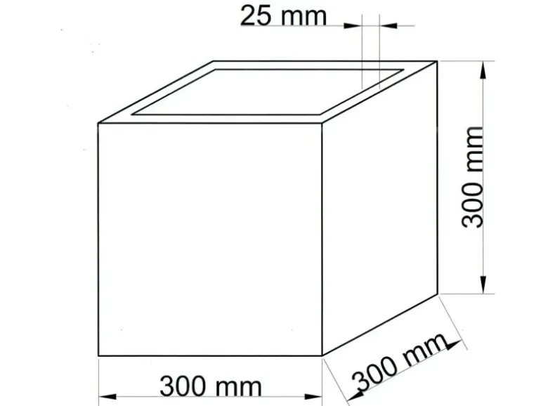 Elegant Einrichten Pflanzkübel Fiberglas Stein-Optik Quadratisch 40x40x40cm Weiß
