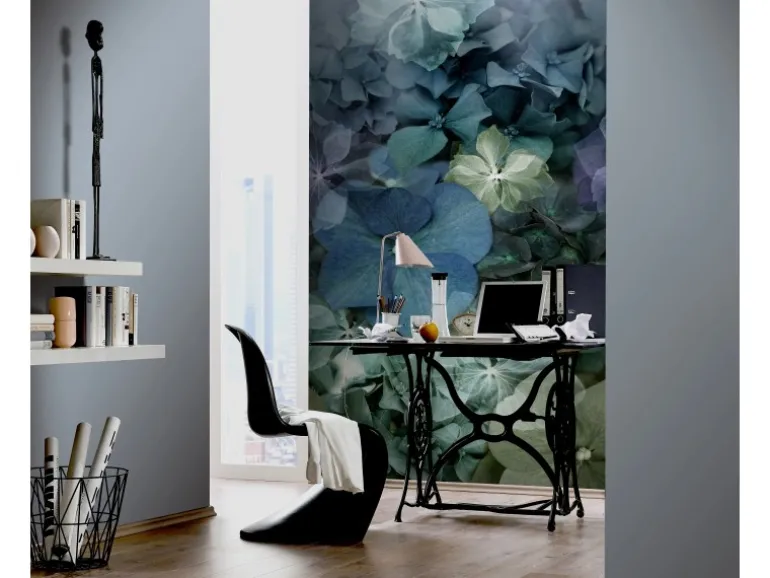 Erismann Fototapete Hydrangea 150 cm x 280 cm Blau