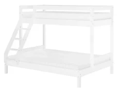 Erst-Holz Doppel-Etagenbett 90 x 200 cm und 140 x 200 cm Erwachsene Kiefer Weiß Modell 18 ohne Zubehör