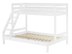 Erst-Holz Doppel-Etagenbett 90 x 200 cm und 140 x 200 cm Erwachsene Kiefer Weiß Modell 18 ohne Zubehör