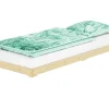 Erst-Holz Extra Flaches Einzelbett Futon Unbehandeltes Holz Loft 90 x 200 cm Fichte Rollrost inkl.