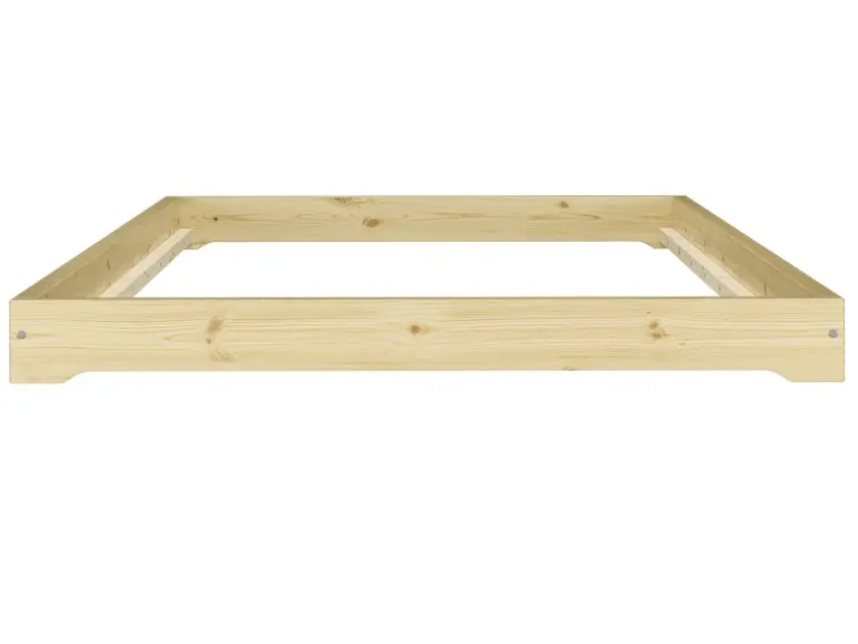 Erst-Holz Extra Flaches Einzelbett Futon Unbehandeltes Holz Loft 90 x 200 cm Fichte Rollrost inkl.