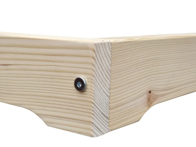 Erst-Holz Extra Flaches Einzelbett Futon Unbehandeltes Holz Loft 90 x 200 cm Fichte Rollrost inkl.
