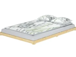 Erst-Holz Futonbett Massivholz Extra Niedrig Kiefer Massivholz 140 x 200 Rollrost inkl.