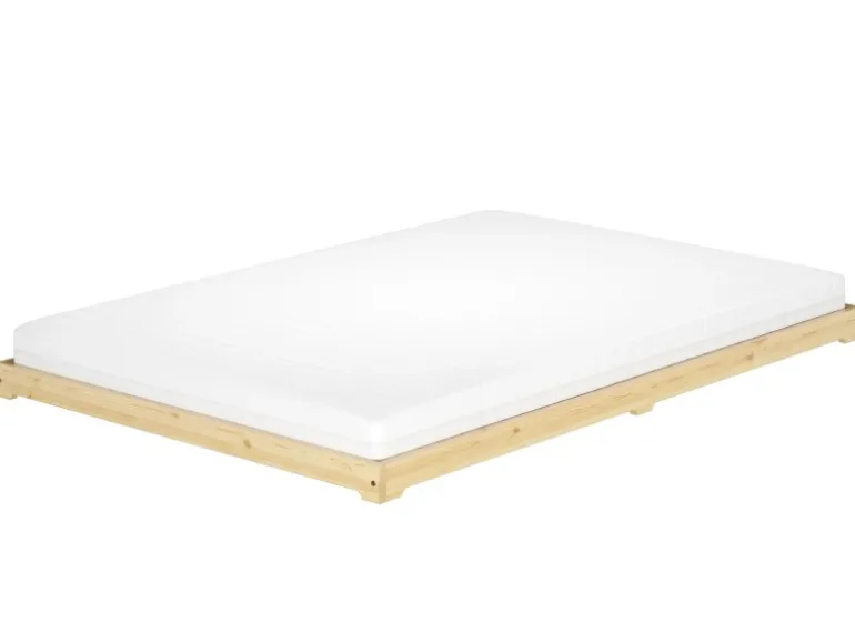 Erst-Holz Futonbett Massivholz Extra Niedrig Kiefer Massivholz 140 x 200 Rollrost inkl.