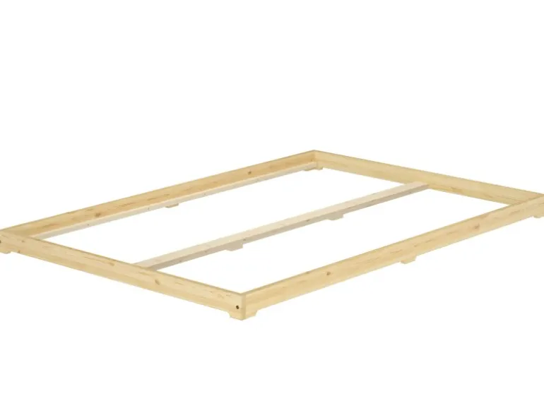 Erst-Holz Futonbett Massivholz Extra Niedrig Kiefer Massivholz 140 x 200 Rollrost inkl.