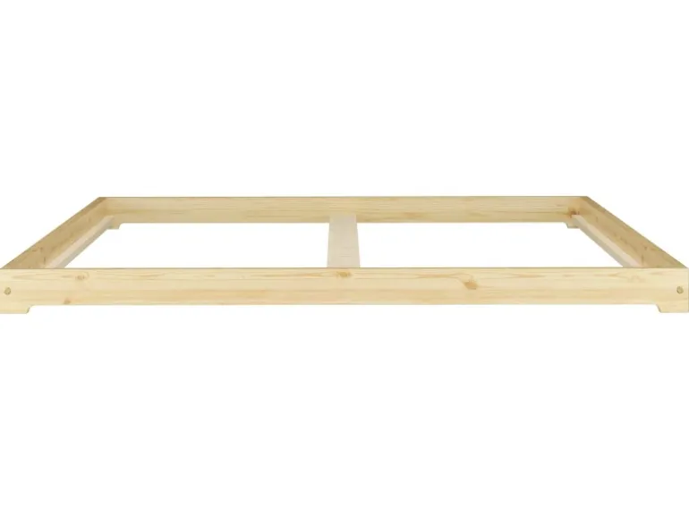 Erst-Holz Futonbett Massivholz Extra Niedrig Kiefer Massivholz 140 x 200 Rollrost inkl.