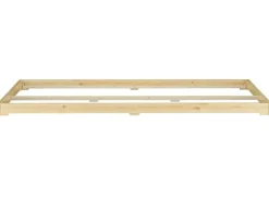 Erst-Holz Futonbett Massivholz Extra Niedrig Kiefer Massivholz 140 x 200 Rollrost inkl.