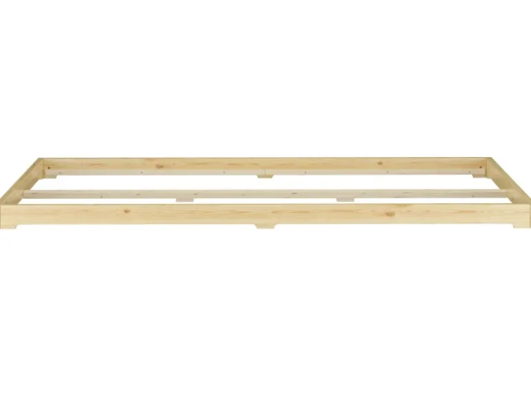 Erst-Holz Futonbett Massivholz Extra Niedrig Kiefer Massivholz 140 x 200 Rollrost inkl.