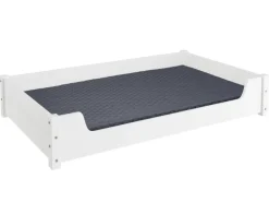 Erst-Holz Hundesofa XXL für Dogge Bernhardiner Tierbett 120 x 70 cm Kiefer Weiß Rollrost inkl.