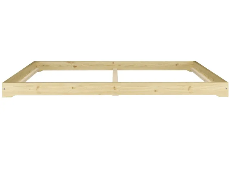 Erst-Holz Niedrigbett Futon Unbehandeltes Holz Loftbett 180 x 200 cm Fichte Tanne Modell 47 ohne Zubehör