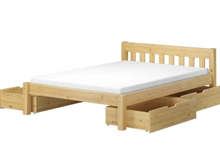 Erst-Holz Stabiles Ehebett Holzbett Gästebett 180 cm x 200 cm Kiefer Massiv Modell 38 ohne Zubehör