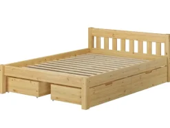Erst-Holz Stabiles Ehebett Holzbett Gästebett 180 cm x 200 cm Kiefer Massiv Modell 38 ohne Zubehör
