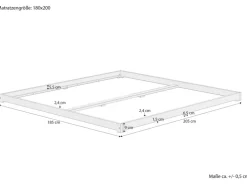 Erst-Holz Weißes Niederflurbett Futonbett Kieferholzbett 180 x 200 Modell 47 ohne Zubehör