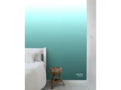 ESTAhome Fototapete Dip-Dye Muster Türkis und Weiß 100 x 279 cm 158820