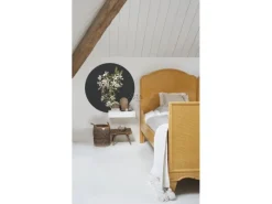 ESTAhome Selbstklebende Runde Tapete Blüte Hellrosa und Schwarz Ø 70 cm 158992