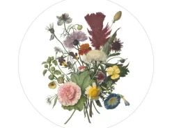 ESTAhome Selbstklebende Runde Tapete Blumenstrauß Grün Rosa und Gelb Ø 70 cm 158996