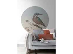 ESTAhome Selbstklebende Runde Tapete Eisvogel Auf Zweig Abendrot Ø 140 cm 159017