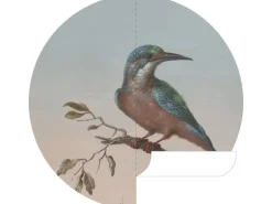 ESTAhome Selbstklebende Runde Tapete Eisvogel Auf Zweig Abendrot Ø 140 cm 159017