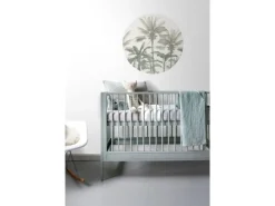 ESTAhome Selbstklebende Runde Tapete Palmen Hellbeige und Graugrün Ø 70 cm 158983