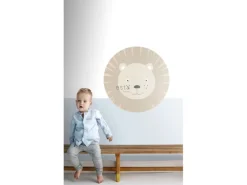 ESTAhome Selbstklebende Runde Tapete Tierköpfe Beige Ø 70 cm 158973