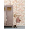 ESTAhome Tapete Blumenmuster Violettrosa Terrakotta und Beige 50 x 900 cm 139674