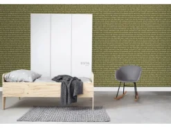 ESTAhome Tapete City Talk Sprüche Olivgrün 53 cm x 10.05 m