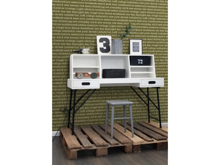 ESTAhome Tapete City Talk Sprüche Olivgrün 53 cm x 10.05 m