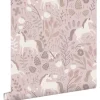 ESTAhome Tapete Einhörner Aubergineviolett 53 cm x 10.05 m