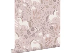 ESTAhome Tapete Einhörner Aubergineviolett 53 cm x 10.05 m