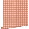 ESTAhome Tapete Karomuster Terrakottarosa 50 x 900 cm