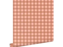 ESTAhome Tapete Karomuster Terrakottarosa 50 x 900 cm