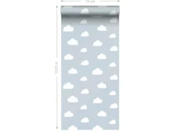 ESTAhome Tapete Kleine Wolken 7386 Himmelblau 0.53 x 10.05 m