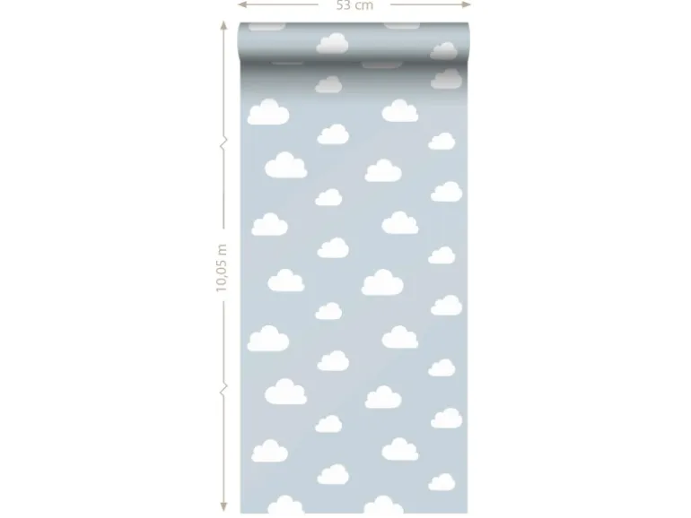 ESTAhome Tapete Kleine Wolken 7386 Himmelblau 0.53 x 10.05 m