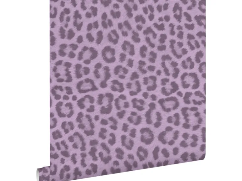 ESTAhome Tapete Leopardenmuster Violett 53 cm x 10.05 m
