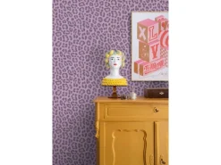 ESTAhome Tapete Leopardenmuster Violett 53 cm x 10.05 m